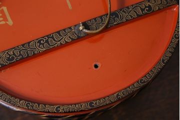 古民具・骨董　漆塗り　吉祥画　漆塗りが美しい亀の蒔絵の酒樽(酒入れ・漆器)