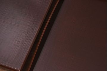 アンティーク雑貨　明治期　古民具・骨董　金森春次作　布目塗り　お盆5枚セット(箱付)