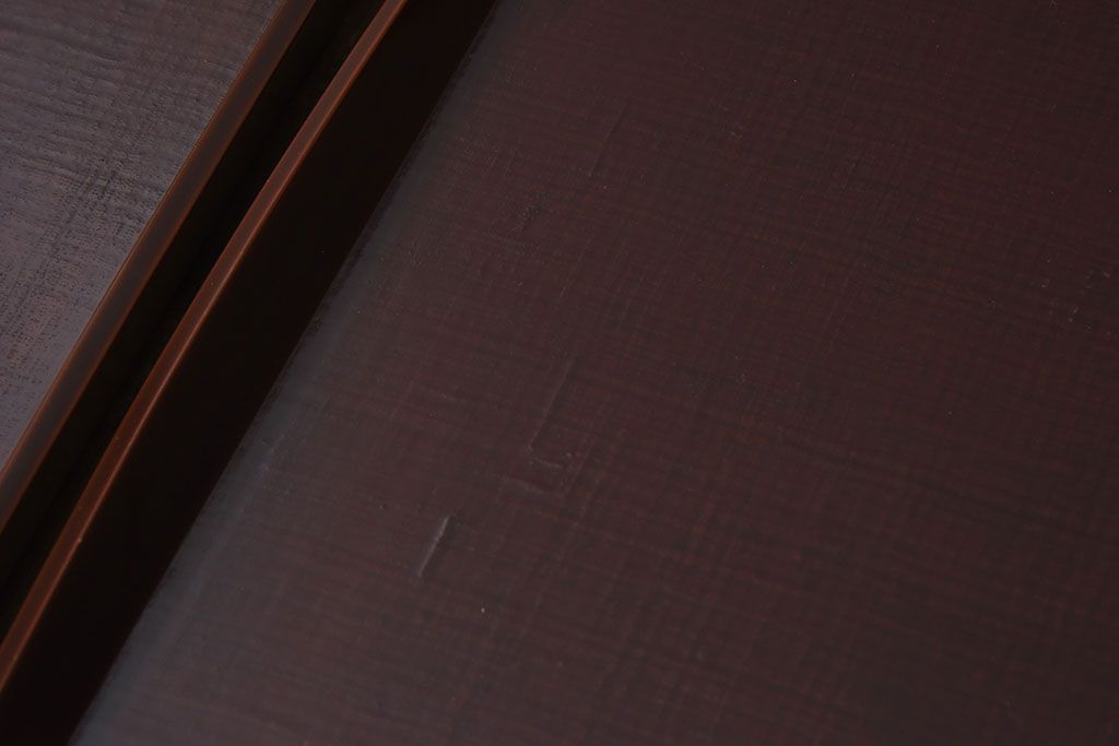 アンティーク雑貨　明治期　古民具・骨董　金森春次作　布目塗り　お盆5枚セット(箱付)