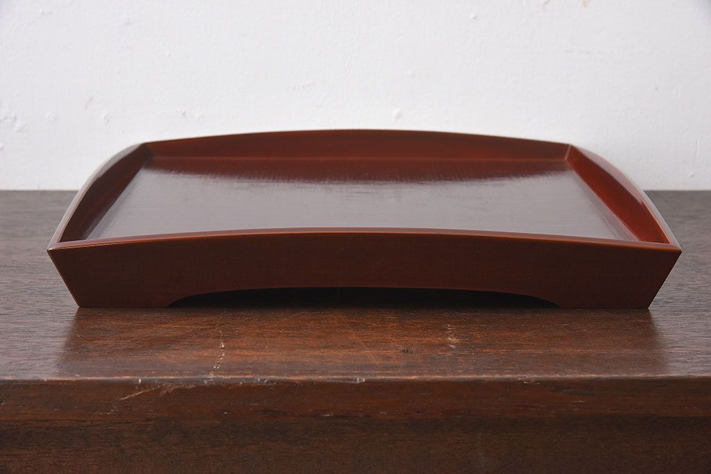 アンティーク雑貨　明治期　古民具・骨董　金森春次作　布目塗り　お盆5枚セット(箱付)