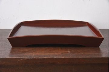 アンティーク雑貨　明治期　古民具・骨董　金森春次作　布目塗り　お盆5枚セット(箱付)