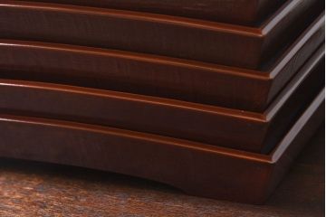 アンティーク雑貨　明治期　古民具・骨董　金森春次作　布目塗り　お盆5枚セット(箱付)