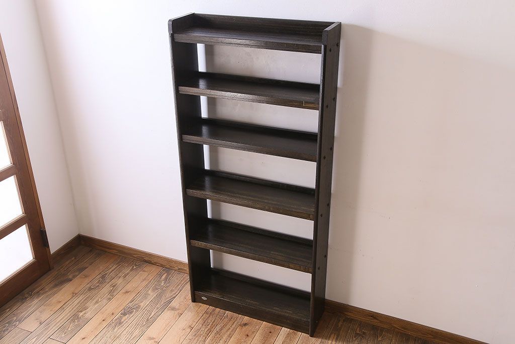 レトロ家具　和製アンティーク　昭和レトロ　古い木のシンプルな本棚(飾り棚)