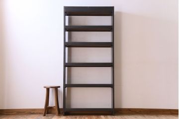 レトロ家具　和製アンティーク　昭和レトロ　古い木のシンプルな本棚(飾り棚)