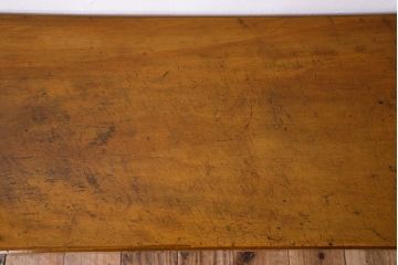 アンティーク家具　天板一枚板　和製アンティークのシンプルな鉄脚ベンチ