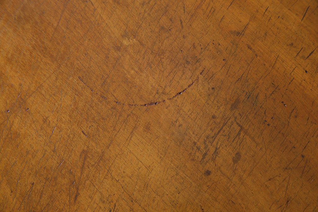 アンティーク家具　天板一枚板　和製アンティークのシンプルな鉄脚ベンチ