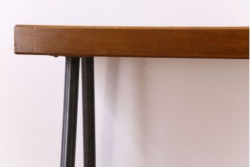 アンティーク家具　天板一枚板　和製アンティークのシンプルな鉄脚ベンチ