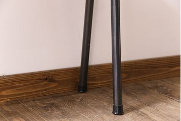 アンティーク家具　天板一枚板　和製アンティークのシンプルな鉄脚ベンチ