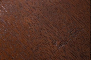 アンティーク家具　和製アンティーク　ラワン材製　天板一枚板のシンプルな鉄脚テーブル(2)