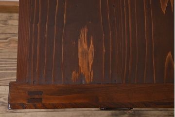 アンティーク家具　古民具・骨董　六尺　大正昭和期　縦桟引き戸の上品な時代箪笥ローボード(水屋箪笥、テレビ台、キャビネット、収納棚)(2)