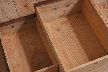 アンティーク家具　艶消しブラックペイント　和モダンな古い茶箪笥