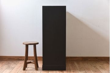 アンティーク家具　艶消しブラックペイント　和モダンな古い茶箪笥