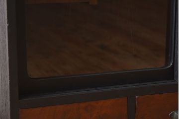 アンティーク家具　艶消しブラックペイント　和モダンな古い茶箪笥