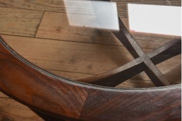 ヴィンテージ家具　G-plan(ジープラン)　北欧ビンテージ　チーク材　ガラストップラウンドテーブル(センターテーブル・コーヒーテーブル)(2)