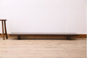 アンティーク家具　古民具・骨董 極厚の一枚板!古い木の裁ち板(作業台・テーブル・ローボード)(2)