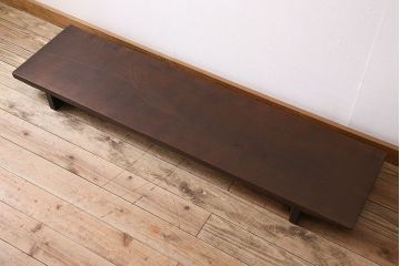 アンティーク家具　古民具・骨董 極厚の一枚板!古い木の裁ち板(作業台・テーブル・ローボード)(2)