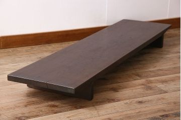 アンティーク家具　古民具・骨董 極厚の一枚板!古い木の裁ち板(作業台・テーブル・ローボード)(2)