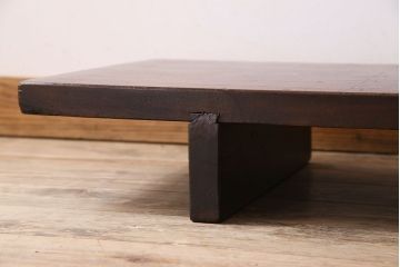 アンティーク家具　古民具・骨董 極厚の一枚板!古い木の裁ち板(作業台・テーブル・ローボード)(2)