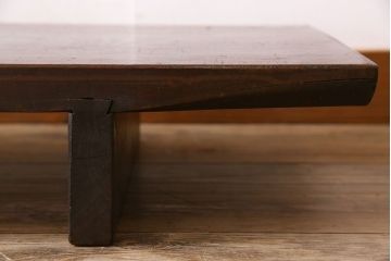 アンティーク家具　古民具・骨董 極厚の一枚板!古い木の裁ち板(作業台・テーブル・ローボード)(2)