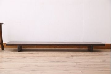 アンティーク家具　古民具・骨董 極厚の一枚板!古い木の裁ち板(作業台・テーブル・ローボード)(2)