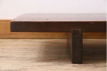アンティーク家具　古民具・骨董 極厚の一枚板!古い木の裁ち板(作業台・テーブル・ローボード)(2)