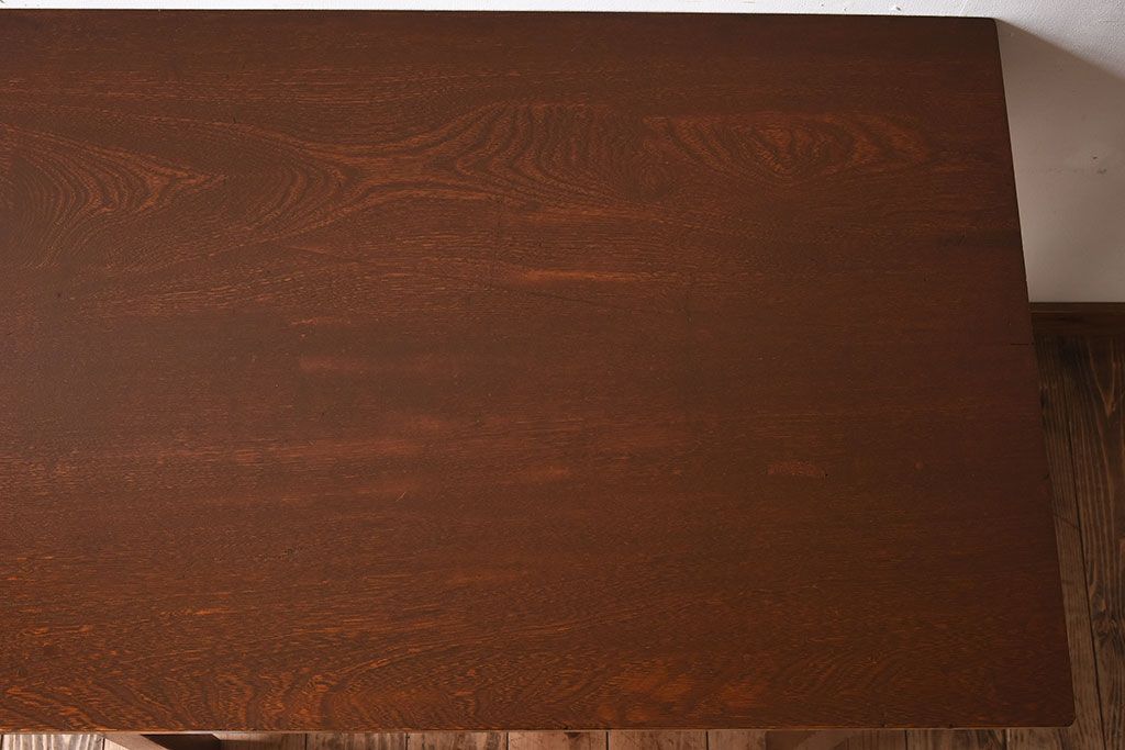 レトロ家具　昭和レトロ　栓材　シンプルな平机(アンティークデスク)