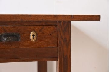 レトロ家具　昭和レトロ　栓材　シンプルな平机(アンティークデスク)