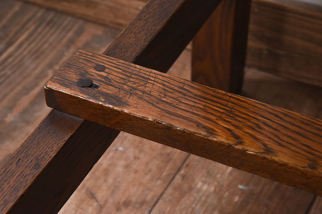 レトロ家具　昭和レトロ　栓材　シンプルな平机(アンティークデスク)