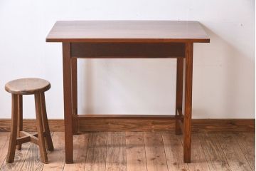 レトロ家具　昭和レトロ　栓材　シンプルな平机(アンティークデスク)