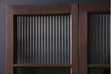 大正ロマン　和モダン　モールガラス!レトロデザインの色ガラス入りアンティークドア2枚セット(窓)