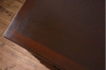 アンティーク家具　イギリスアンティーク　作業台付き!オーク材製のぬくもりあふれる両袖机(2)
