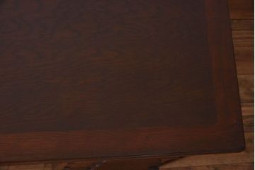 アンティーク家具　イギリスアンティーク　作業台付き!オーク材製のぬくもりあふれる両袖机(2)