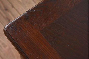 アンティーク家具　イギリスアンティーク　作業台付き!オーク材製のぬくもりあふれる両袖机(2)