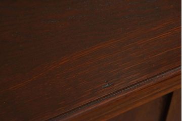 アンティーク家具　イギリスアンティーク　作業台付き!オーク材製のぬくもりあふれる両袖机(2)