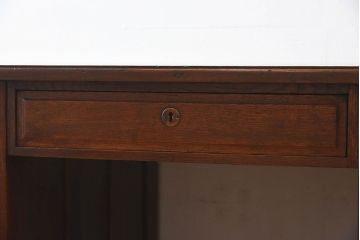 アンティーク家具　イギリスアンティーク　作業台付き!オーク材製のぬくもりあふれる両袖机(2)