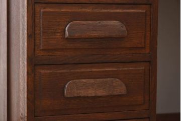 アンティーク家具　イギリスアンティーク　作業台付き!オーク材製のぬくもりあふれる両袖机(2)