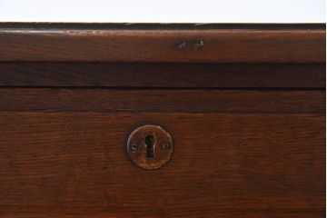 アンティーク家具　イギリスアンティーク　作業台付き!オーク材製のぬくもりあふれる両袖机(2)