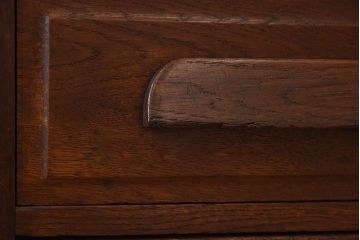 アンティーク家具　イギリスアンティーク　作業台付き!オーク材製のぬくもりあふれる両袖机(2)