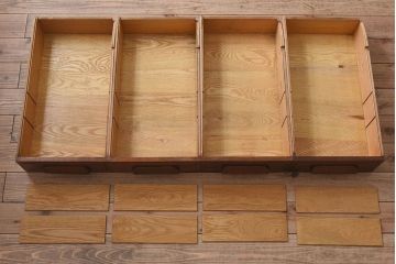 アンティーク家具　イギリスアンティーク　作業台付き!オーク材製のぬくもりあふれる両袖机(2)