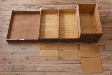 アンティーク家具　イギリスアンティーク　作業台付き!オーク材製のぬくもりあふれる両袖机(2)