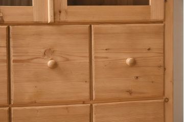 アンティーク家具　フランスアンティーク　パイン材　木のぬくもり溢れるカップボード(食器棚、キャビネット)