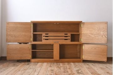 ヴィンテージ家具　北欧ビンテージ　オーク材　シンプルなスタッキングキャビネット