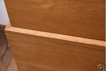 ヴィンテージ家具　北欧ビンテージ　オーク材　シンプルなスタッキングキャビネット