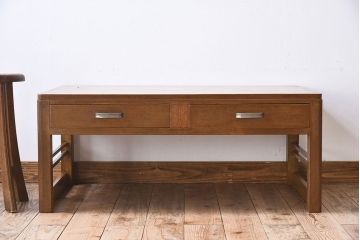 レトロ家具　昭和レトロ　アンティーク　古い木製の文机(座机・デスク)