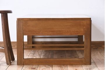 レトロ家具　昭和レトロ　アンティーク　古い木製の文机(座机・デスク)