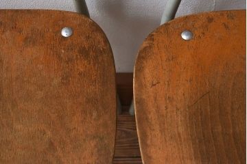 ヴィンテージ家具　ビンテージ　かわいいスクールチェア2脚セット(キッズチェア)
