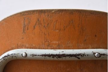 ヴィンテージ家具　ビンテージ　かわいいスクールチェア2脚セット(キッズチェア)