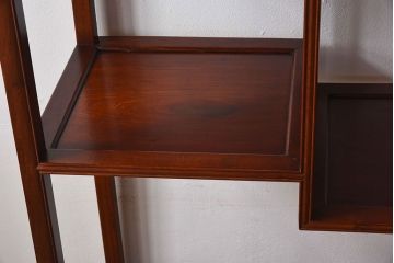 民芸家具　花梨材製のシンプルな飾り棚(陳列棚、カリン材)