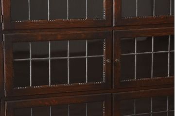 アンティーク家具　イギリスアンティーク　ステンドグラス入り!スタッキングキャビネット(ブックケース)