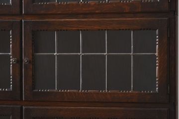 アンティーク家具　イギリスアンティーク　ステンドグラス入り!スタッキングキャビネット(ブックケース)